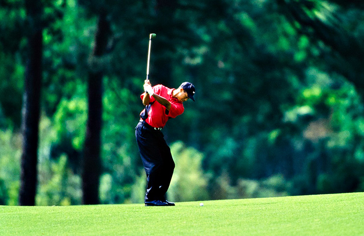 “He hit this bullet, taking this ridiculous line down the left between this really tall tree and a shorter one. The ball just went extra fast and kept climbing.” —Paul Azinger describing seeing Tiger's swing. - Golf Digest Archive