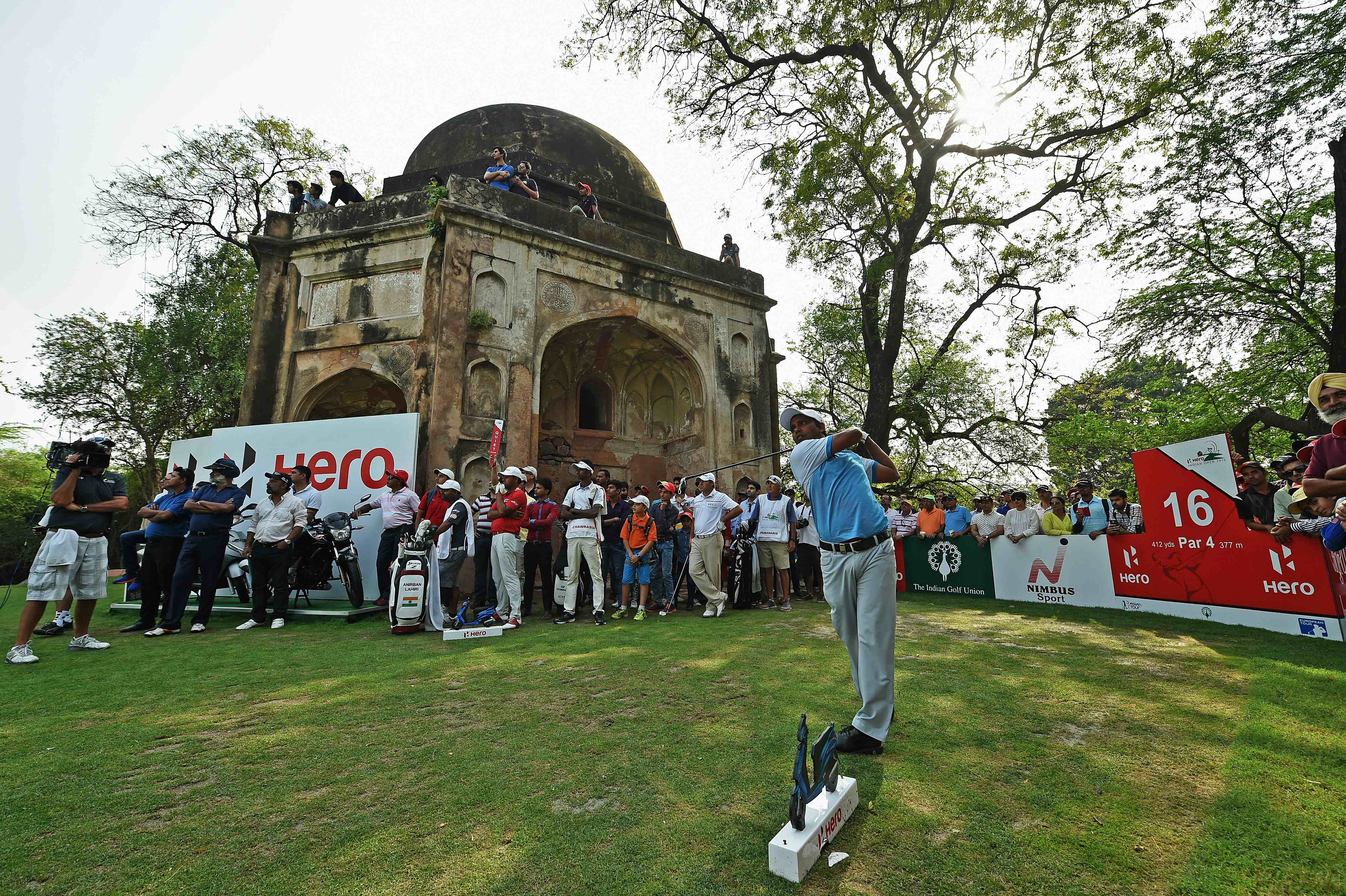 NEW DELHI, INDIA - MARCH 20: SSP Chawrasia of India plays a shot during the fourth round of the Hero Indian Open at Delhi Golf Club on March 20, 2016 in New Delhi, India. (Photo by Stuart Franklin/Getty Images)