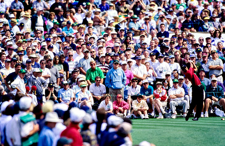 The gallery was 10-deep, all trying to get a close-up look at the phenom. Not only were the Patrons entranced: Masters Sunday garnered a 15.8 overnight rating, which CBS claimed as a record for a golf major. - Golf Digest Archive