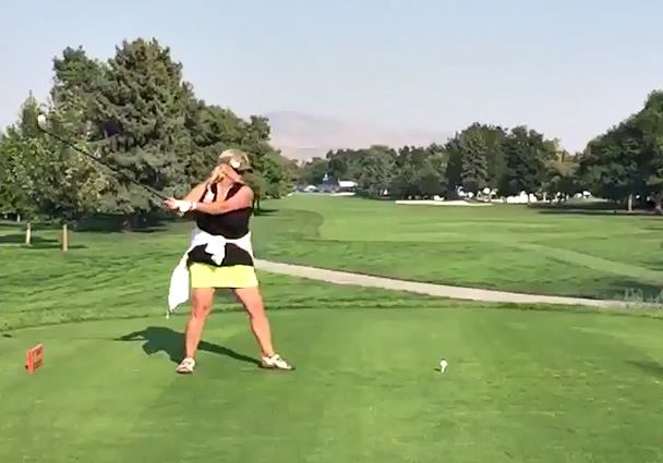 You have to see this woman’s crazy - but effective - golf swing to believe ...