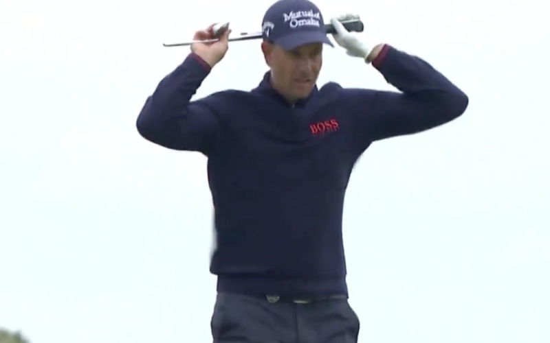 The Open 2019 Henrik Stenson hits brutal shank, immediately snaps club