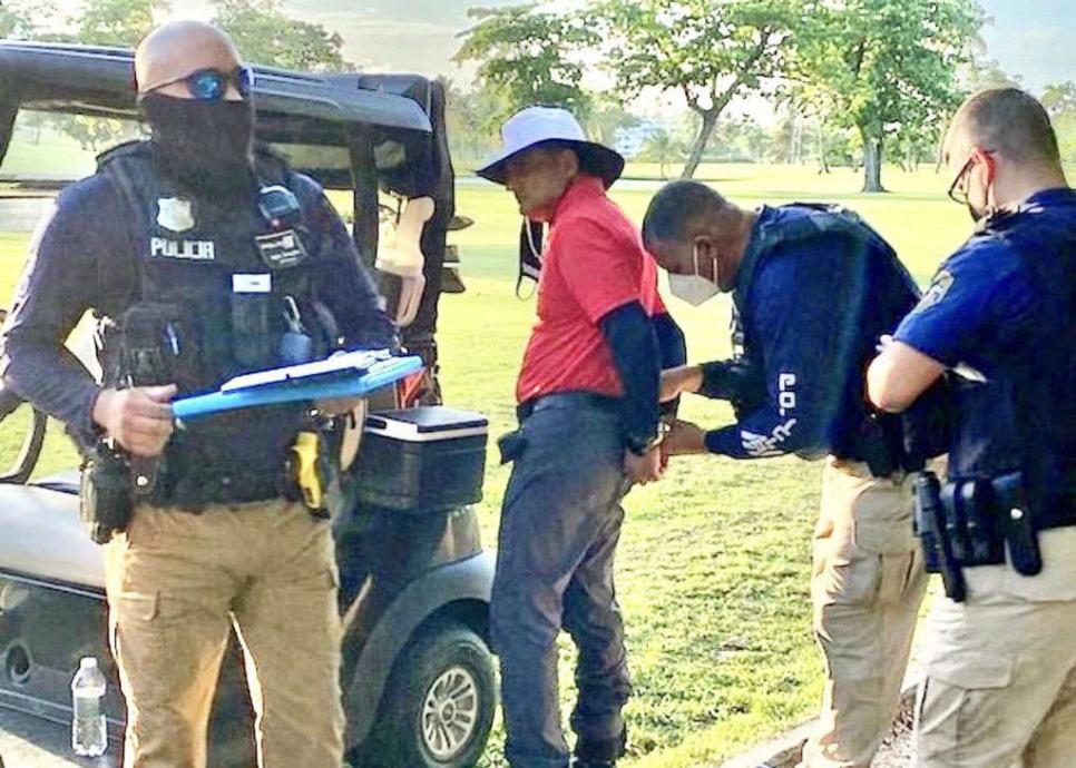 Man arrested on suspicion of killing dog for taking his golf ball