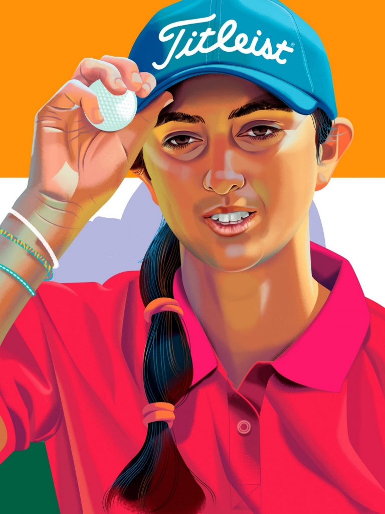 Aditi Ashok illustration Golf Digest Middle East