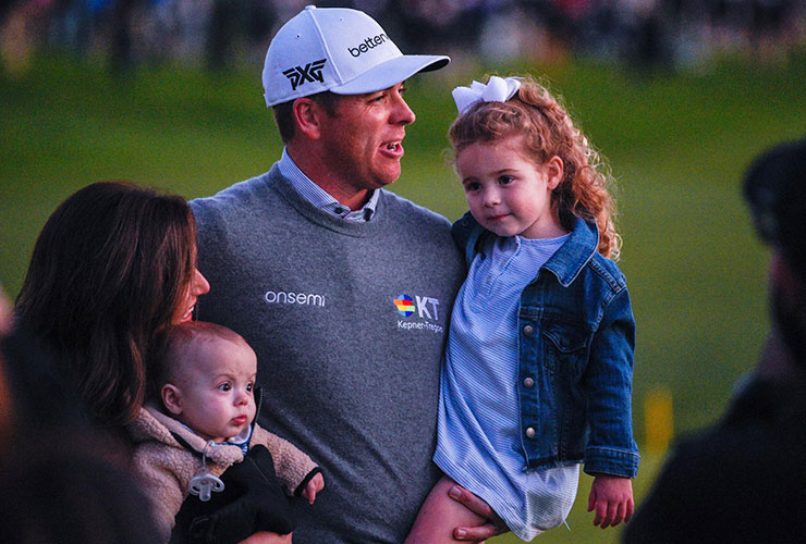 After more than 200 PGA Tour starts, List finally grabbed his first victory at the Farmers Insurance Open in January, and had an emotional celebration with his family.