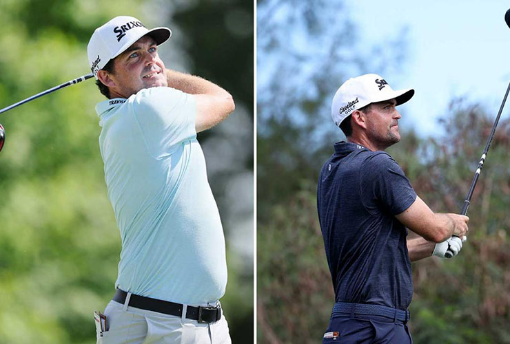 On the left is Bradley during the BMW Championship in August, where he decided he wasn't in the shape he needed to be to play his best golf. On the right is Bradley on Thursday at Kapalua. (Photos: Getty Images)