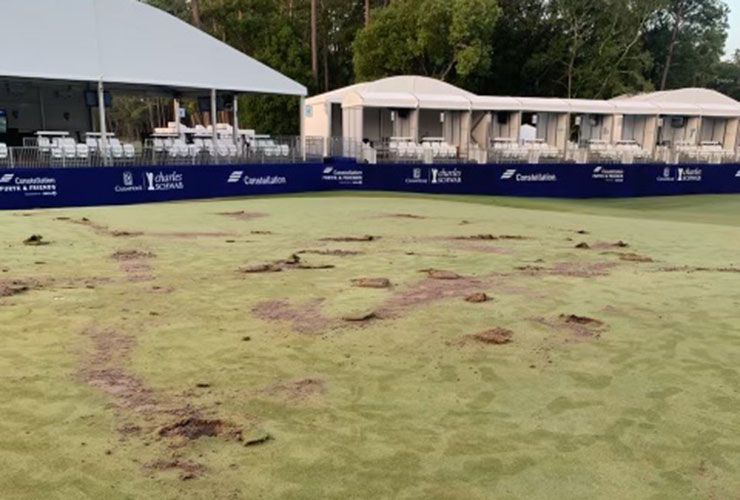 Four greens vandalised at Timuquana Country Club the night before Jim Furyk’s PGA Tour Champions event