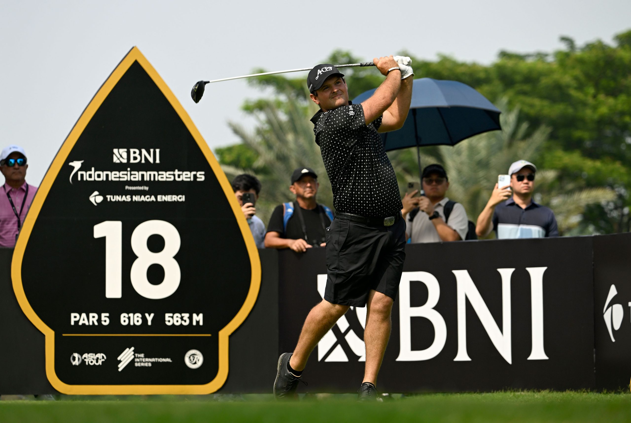 Patrick Reed having a blast at halfway stage in Indonesia