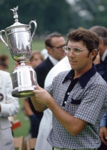 Hale Irwin won the 1974 U.S. Open at Winged Foot with a score of seven over par. It was the highest winning score by a champion in 40 years, and the event earned the nickname “The Massacre at Winged Foot.” - Leonard Kamsler/Popperfoto