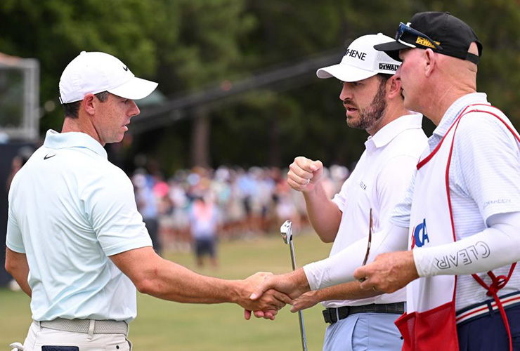 McIlroy, Cantlay, LaCava - Ross Kinnaird