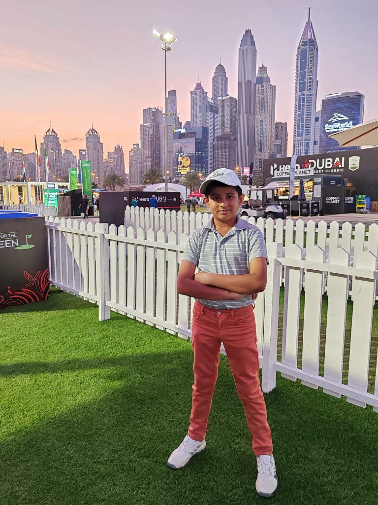 Pranit at the Hero Dubai Desert Classic at Emirates Golf Club