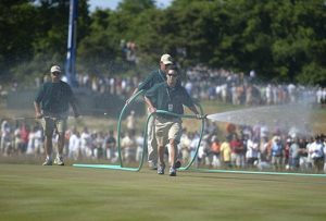 At Shinnecock in 2004, USGA officials were trying for firm and fast conditions, but the baked-out course got away. Complaints began in the first round but escalated on Sunday when the seventh green required watering throughout the day to make sure it would survive. The scoring average for the final round was 78.7 - Jim Gund