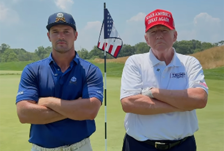 Donald Trump tees it up with Bryson DeChambeau for YouTube video