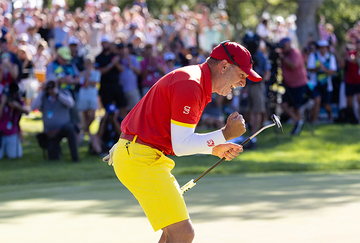 First place individual champion Captain Sergio Garcia of Fireballs GC celebrates after winning the playoff of the final round of LIV Golf Andalucía at Real Club Valderrama. (Photo by Jon Ferrey/LIV Golf)