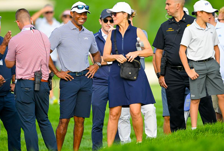 Tiger Woods was in the gallery for all of Charlie Woods' first round in the U.S. Junior - Logan Whitton