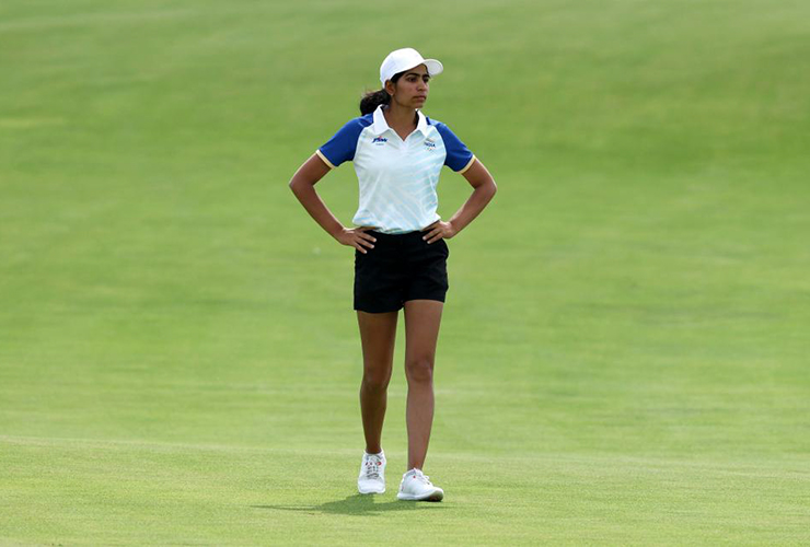 Diksha Dagar was one of 12 golfers to break par on Day 1 of the Olympic women's golf competition - Kevin C. Cox