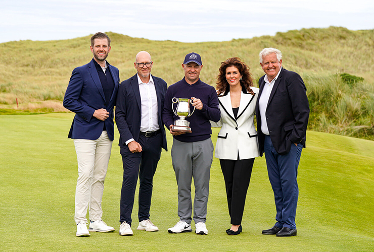 Robert Coles, Eric Trump and Ryan Howsam (Chairman of the Legends Tour) SPGA_win_presparty - Trump International Golf Links - Phil Inglis