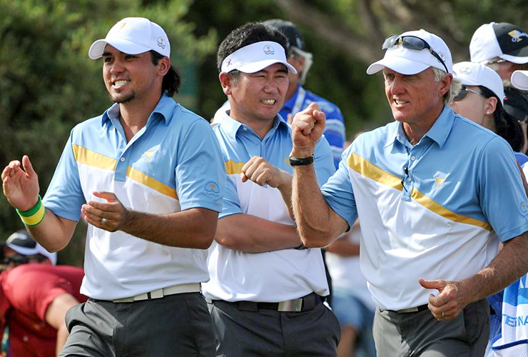 Jason Day played for captain Greg Norman in his first Presidents Cup in 2011 - WILLIAM WEST