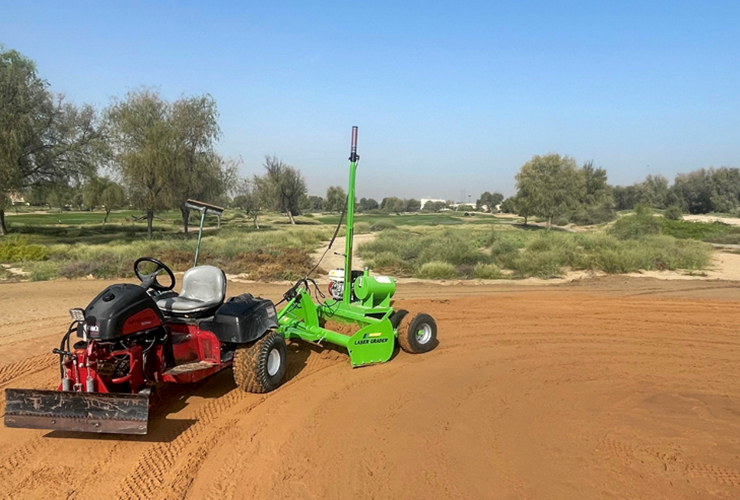 Process of laser grading (i.e. levelling) Tee boxes