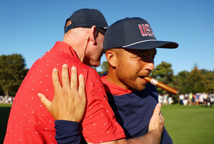 Xander Schauffele jumped out to an early win on Sunday to help the Americans roll to victory at Royal Montreal - Vaughn Ridley