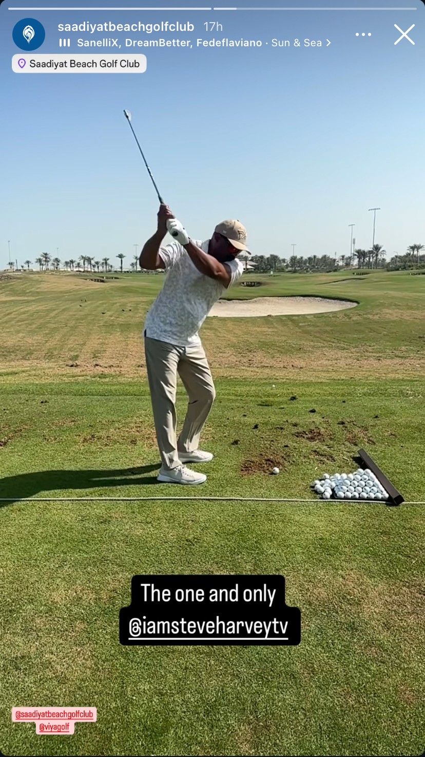 Steve Harvey Golf Swing Saadiyat Beach Golf Club