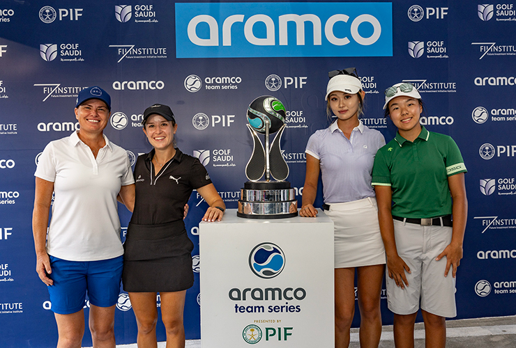 Team Tamburlini secure the trophy (from left to right Lee-Anne Pace, Chiara Tamburlini, Qianhui Lin, Yanxuan Peng)