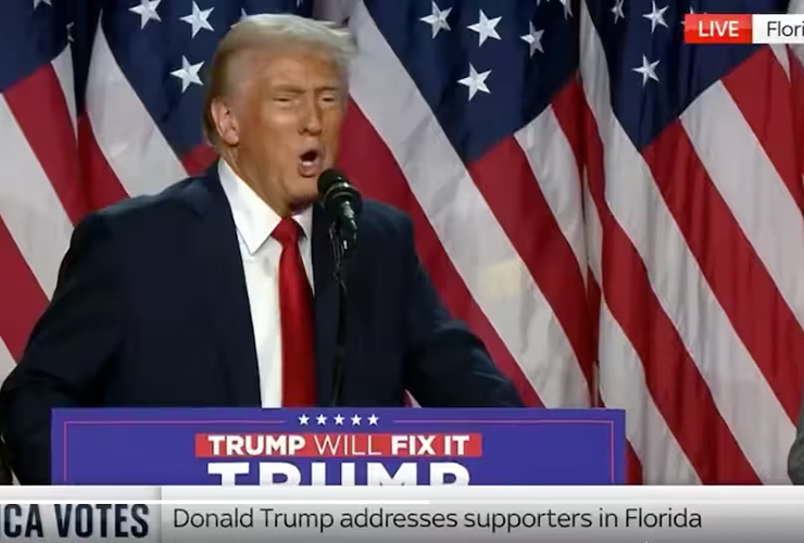 Watch Donald Trump invite Bryson DeChambeau onto the stage during his victory speech