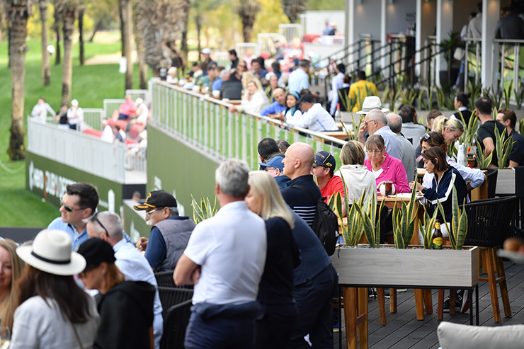 The hospitality stand on the 9th and 18th rival the best in the world. Getty Images