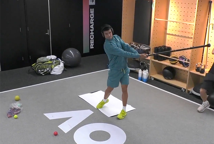 Carlos Alcaraz spotted working on his golf swing before quarterfinal loss to Novak Djokovic at the Australian Open