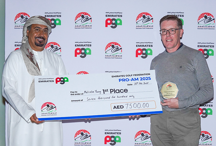 Malcolm Young with Emirates PGA title at Al Zorah