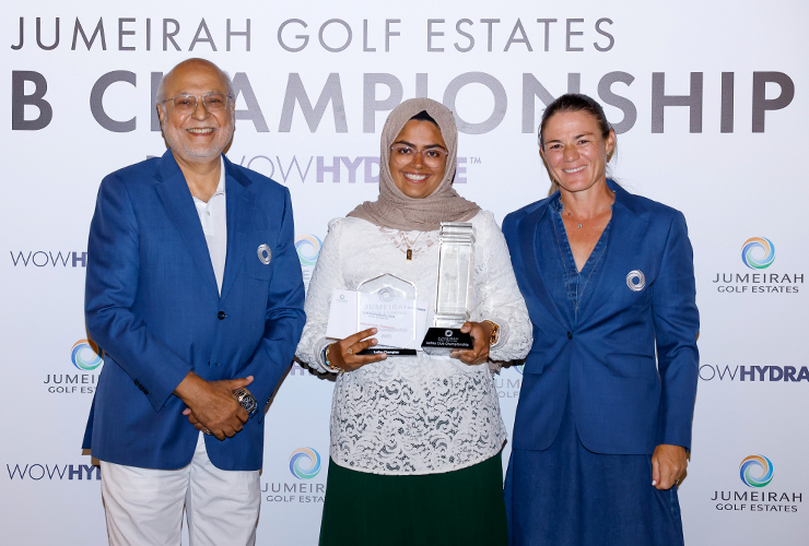 Aalaa Somji 2025 Ladies Club Champion Winner's Photo - Juemirah Golf Estates Club Championship 2025 by Wow Hydrate