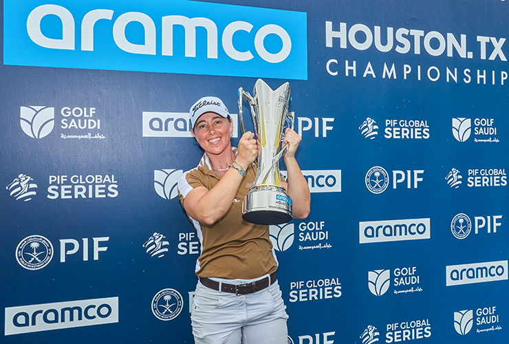 Spain’s Nuria Iturrioz breaks clear to win Aramco Houston Championship