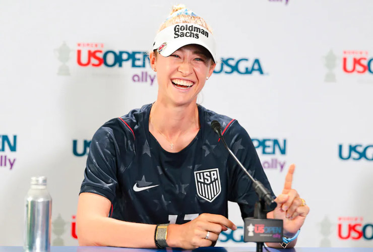 Nelly Korda wore a football jersey at her U.S. Women’s Open press conference for this surprising reason