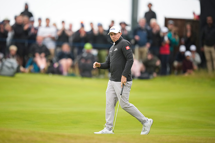 Matt Fitzpatrick and Michael Thorbjornsen share the lead in foggy Scotland
